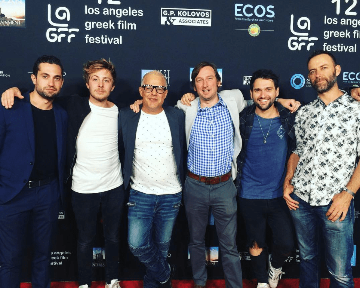 AH on he Red Carpet at the Egyptian Theatre Hollywood. Left to right (Leo Georgallis, John Sullivan, Louis Mandylor, Justin Jones, Adam Horner, Maarten Talbot)